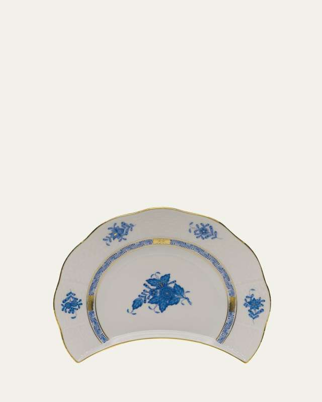 Chinese Bouquet Blue Crescent Salad Plate